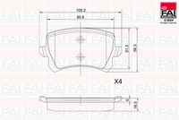 FAI AutoParts BP124 - Juego de pastillas de freno