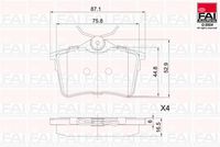 FAI AutoParts BP135 - Juego de pastillas de freno