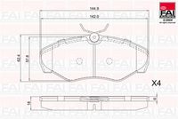 FAI AutoParts BP144 - Juego de pastillas de freno