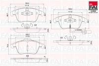 FAI AutoParts BP160 - Juego de pastillas de freno