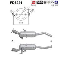 AS FD5221 - Filtro hollín/partículas, sistema escape