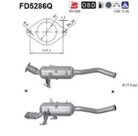 AS FD5286Q - Filtro hollín/partículas, sistema escape