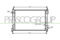 PRASCO AA210R006 - Radiador, refrigeración del motor