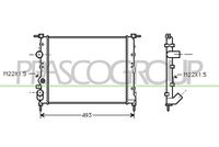 PRASCO DA220R001 - Radiador, refrigeración del motor