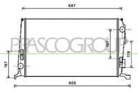 PRASCO DA820R001 - Radiador, refrigeración del motor