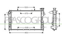 PRASCO DG005R003 - Radiador, refrigeración del motor