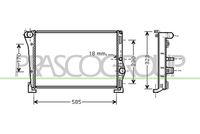 PRASCO LA002R004 - Radiador, refrigeración del motor