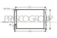 PRASCO AD017R001 - Radiador, refrigeración del motor