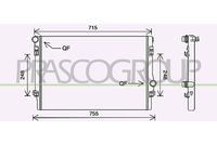 PRASCO AD324R001 - Radiador, refrigeración del motor