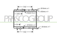 PRASCO CI422R017 - Radiador, refrigeración del motor