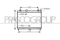 PRASCO CI525R001 - Radiador, refrigeración del motor