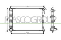 PRASCO DW722R001 - Radiador, refrigeración del motor