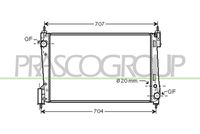 PRASCO FT342R001 - Radiador, refrigeración del motor
