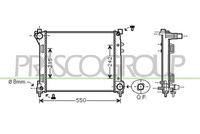 PRASCO LA004R001 - Radiador, refrigeración del motor