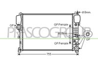 PRASCO ME526R002 - Radiador, refrigeración del motor