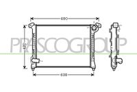 PRASCO MN306R005 - Radiador, refrigeración del motor