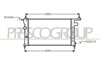 PRASCO OP028R001 - Radiador, refrigeración del motor