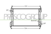 PRASCO OP034R003 - Radiador, refrigeración del motor