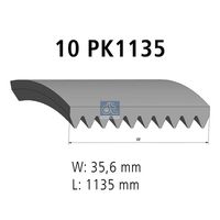 DT Spare Parts 2.15412 - Correa trapecial poli V