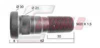 CASALS 21393 - Perno de rueda