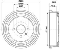 HELLA PAGID 8DT 355 303-471 - Tambor de freno