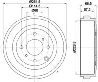 HELLA PAGID 8DT 355 303-231 - Tambor de freno