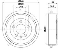 HELLA PAGID 8DT 355 300-371 - Tambor de freno