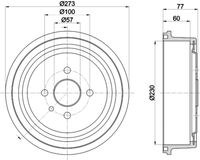 HELLA PAGID 8DT 355 303-451 - Tambor de freno