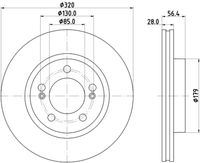 HELLA PAGID 8DD 355 134-321 - Disco de freno