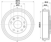 HELLA PAGID 8DT 355 303-271 - Tambor de freno