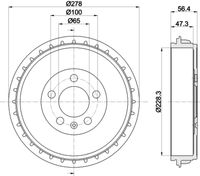 HELLA PAGID 8DT 355 303-251 - Tambor de freno