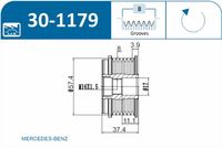 IJS GROUP 30-1179 - Rueda libre alternador