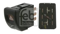 FEBI BILSTEIN 04718 - Equipamiento de vehículo: para vehículos sin alarma antirrobo<br>Número de conexiones: 7<br>Color: negro<br>Material: Plástico<br>Tipo de accionamiento: Accionamiento por presión<br>Peso [kg]: 0,028<br>