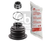 FEBI BILSTEIN 102503 - Longitud [mm]: 140<br>Material: Termoplástico<br>Lado de montaje: lado de rueda<br>Lado de montaje: Eje delantero<br>Diám. int. 1 [mm]: 27<br>Peso [kg]: 0,294<br>Diám. int. 2[mm]: 88<br>