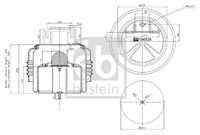 FEBI BILSTEIN 104536 - Espesor [mm]: 262<br>Espesor [mm]: 628<br>Diámetro exterior [mm]: 258<br>Diámetro exterior [mm]: 225<br>Tamaño de rosca exterior: M16 x 1,5<br>Lado de montaje: Eje delantero<br>Peso [kg]: 10,6<br>Artículo complementario/Información complementaria: con cubierta aislante<br>