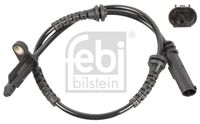 FEBI BILSTEIN 106268 - Lado de montaje: Eje delantero<br>Número de piezas necesarias: 2<br>Equipamiento de vehículo: para vehic. sin auxiliar de aparcamiento<br>Número de enchufes de contacto: 2<br>Longitud de cable [mm]: 708<br>Tipo de sensor: Hall<br>