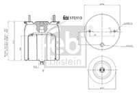 FEBI BILSTEIN 170110 - Espesor [mm]: 454<br>Espesor [mm]: 132<br>Diámetro exterior [mm]: 228<br>Diámetro exterior [mm]: 169<br>Tamaño de rosca exterior: M24 x 1,5<br>Tamaño de rosca exterior: M16 x 1,5<br>Tamaño de rosca exterior: M14 x 2<br>Lado de montaje: Eje trasero<br>Peso [kg]: 5,0<br>Artículo complementario/Información complementaria: con biela<br>Artículo complementario/Información complementaria: con pistón<br>Material, pistones de rodamiento: Acero<br>