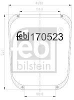 FEBI BILSTEIN 170523 - Espesor [mm]: 393<br>Diámetro exterior [mm]: 130<br>Diámetro exterior [mm]: 228<br>Tamaño de rosca exterior: M16 x 1,5<br>Lado de montaje: Eje trasero<br>Peso [kg]: 5,06<br>Artículo complementario/Información complementaria: sin pistón<br>