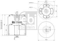 FEBI BILSTEIN 174466 - Espesor [mm]: 454<br>Espesor [mm]: 132<br>Diámetro exterior [mm]: 228<br>Diámetro exterior [mm]: 169<br>Tamaño de rosca exterior: M24 x 1,5<br>Tamaño de rosca exterior: M16 x 1,5<br>Tamaño de rosca exterior: M14 x 2<br>Lado de montaje: Eje trasero<br>Peso [kg]: 5,0<br>Artículo complementario/Información complementaria: con biela<br>Artículo complementario/Información complementaria: con pistón<br>Material, pistones de rodamiento: Acero<br>