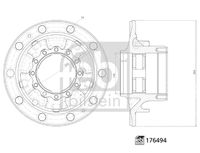 FEBI BILSTEIN 176494 - Diámetro interior [mm]: 148<br>Diámetro exterior [mm]: 383,5<br>corona de agujeros - Ø [mm]: 335<br>Lado de montaje: Eje trasero<br>Peso [kg]: 36,44<br>Artículo complementario / información complementaria 2: sin cojinete rueda<br>