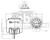 FEBI BILSTEIN 177161 - Espesor [mm]: 170<br>Espesor [mm]: 520<br>Diámetro exterior [mm]: 285<br>Diámetro exterior [mm]: 190<br>Tamaño de rosca exterior: M16 x 1,5<br>Tamaño de rosca exterior: M14 x 2<br>Lado de montaje: Eje trasero, derecha<br>Peso [kg]: 11,55<br>Material, pistones de rodamiento: Acero<br>Artículo complementario/Información complementaria: con biela<br>Artículo complementario/Información complementaria: con pistón<br>