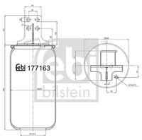 FEBI BILSTEIN 177163 - Espesor [mm]: 380<br>Diámetro exterior [mm]: 228<br>Diámetro exterior [mm]: 130<br>Tamaño de rosca exterior: M16 x 1,5<br>Lado de montaje: Eje delantero, izquierda<br>Peso [kg]: 4,2<br>Artículo complementario/Información complementaria: sin pistón<br>