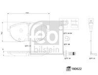 FEBI BILSTEIN 16824 - Lado de montaje: Eje trasero<br>Espesor [mm]: 17,1<br>Altura 1 [mm]: 58,7<br>Contacto avisador de desgaste: con contacto avisador de desgaste<br>Sistema de frenos: Lucas - Girling<br>Longitud contacto de aviso [mm]: 180<br>Ancho 1 [mm]: 116,1<br>Espesor/grosor 1 [mm]: 17,1<br>cantidad de elementos de fricción: 4<br>Cantidad pernos roscados: 4<br>