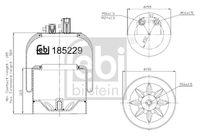 FEBI BILSTEIN 101270 - Espesor [mm]: 89<br>Espesor [mm]: 310<br>Diámetro exterior [mm]: 160<br>Tamaño de rosca exterior: M10 x 1,5<br>Tamaño de rosca exterior: 1/4" - 18 NPTF<br>Lado de montaje: Eje trasero<br>Peso [kg]: 3,08<br>Eje: Eje elevador<br>