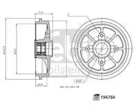 FEBI BILSTEIN 171094 - Dinámica de frenado / conducción: para vehículos sin ABS<br>Llanta, nº de taladros: 4<br>Ancho [mm]: 46<br>Espesor [mm]: 80<br>Diámetro interior [mm]: 180<br>Diámetro exterior [mm]: 212<br>corona de agujeros - Ø [mm]: 108<br>Rebajado máx. tambor de freno [mm]: 181<br>Lado de montaje: Eje trasero<br>Diámetro de centrado [mm]: 51,9<br>Peso [kg]: 5,21<br>Artículo complementario / información complementaria 2: sin cojinete rueda<br>