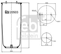 FEBI BILSTEIN 20503 - Espesor [mm]: 350<br>Espesor [mm]: 210<br>Diámetro exterior [mm]: 286<br>Diámetro exterior [mm]: 226<br>Tamaño de rosca exterior: M16 x 1,5<br>Lado de montaje: Eje trasero izquierda<br>Lado de montaje: Eje trasero, derecha<br>Peso [kg]: 12,700<br>Artículo complementario/Información complementaria: con pistón<br>Material, pistones de rodamiento: Acero<br>