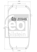 FEBI BILSTEIN 20946 - Espesor [mm]: 394<br>Diámetro interior [mm]: 130<br>Diámetro exterior [mm]: 207<br>Peso [kg]: 1,650<br>Artículo complementario/Información complementaria: sin pistón<br>