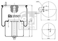 FEBI BILSTEIN 20501 - Fuelle, suspensión neumática