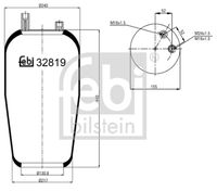 FEBI BILSTEIN 32819 - Espesor [mm]: 280<br>Espesor [mm]: 155<br>Diámetro exterior [mm]: 200<br>Diámetro exterior [mm]: 155<br>Tamaño de rosca exterior: M16 x 1,5<br>Tamaño de rosca exterior: M24 x 1,5<br>Lado de montaje: Eje trasero izquierda<br>Lado de montaje: Eje trasero, derecha<br>Peso [kg]: 6,5<br>Material, pistones de rodamiento: Acero<br>Artículo complementario/Información complementaria: con pistón<br>