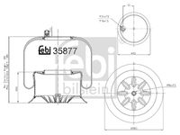 FEBI BILSTEIN 35877 - Altura [mm]: 200<br>Diámetro exterior 1 [mm]: 82<br>Diámetro exterior 2 [mm]: 99<br>Peso [kg]: 0,48<br>